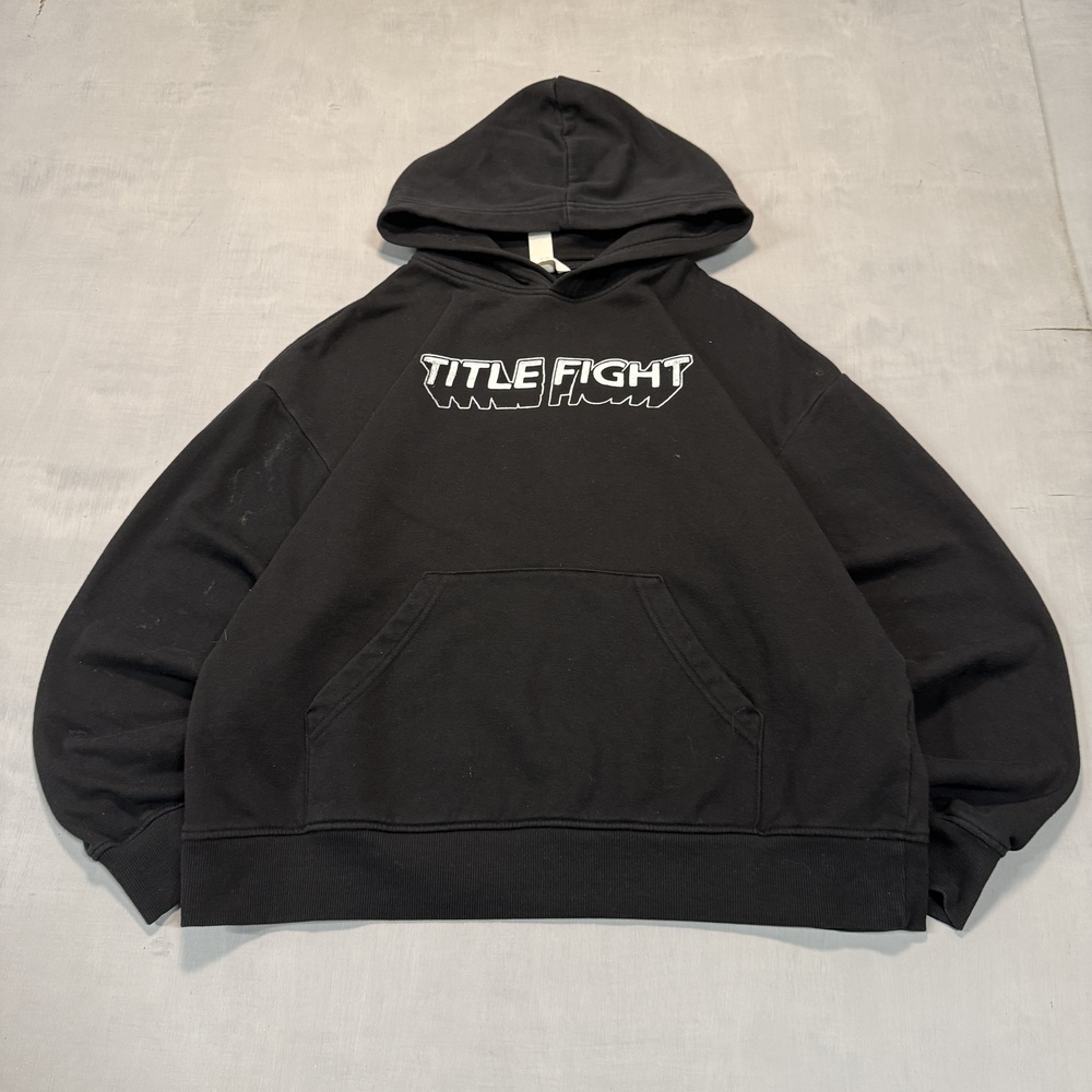 Printed H&M Men's pullover hoodie Y2K Black Size M